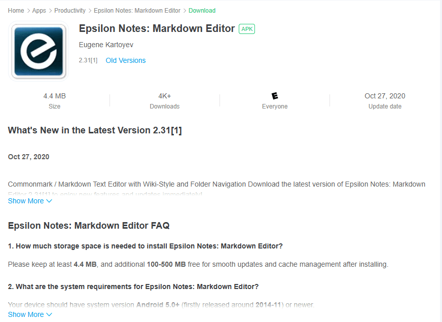 Epsilon Notes