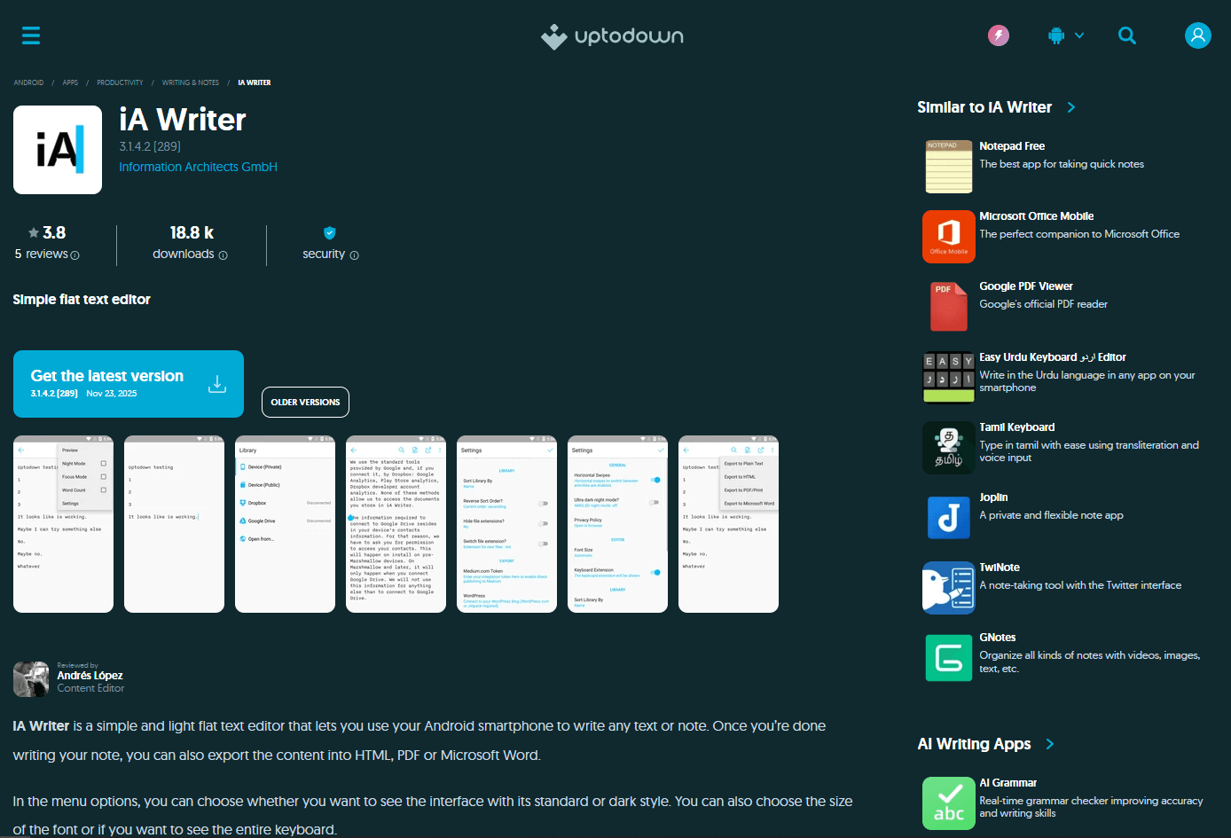 iA Writer on Android