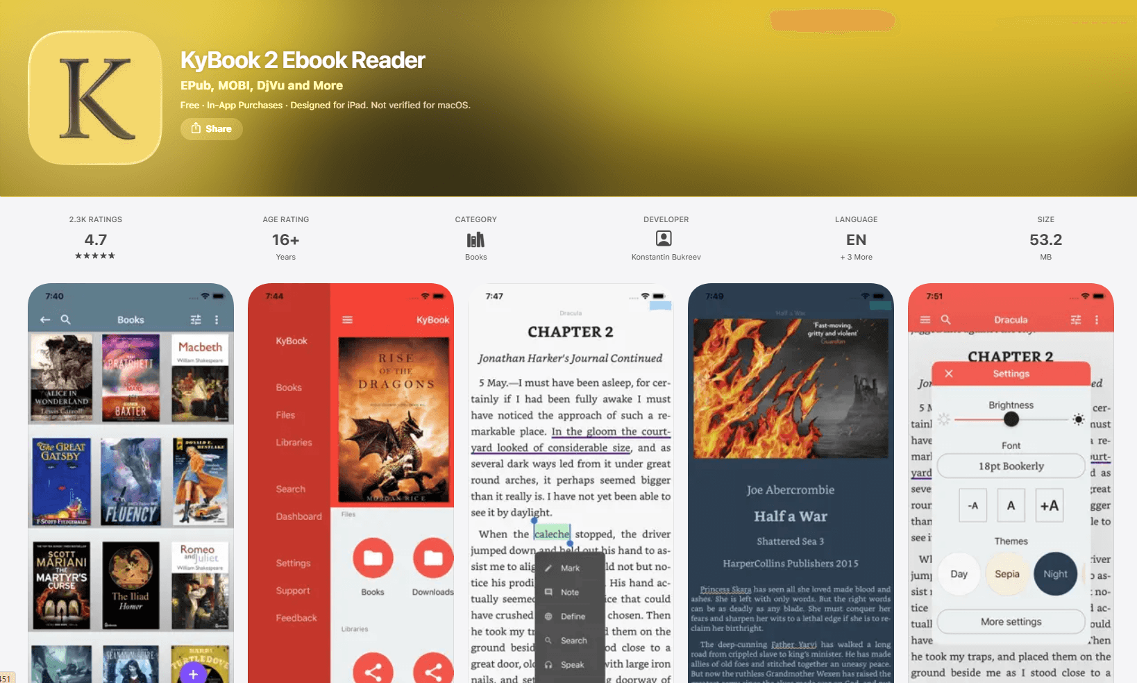 KyBook 3 on iOS