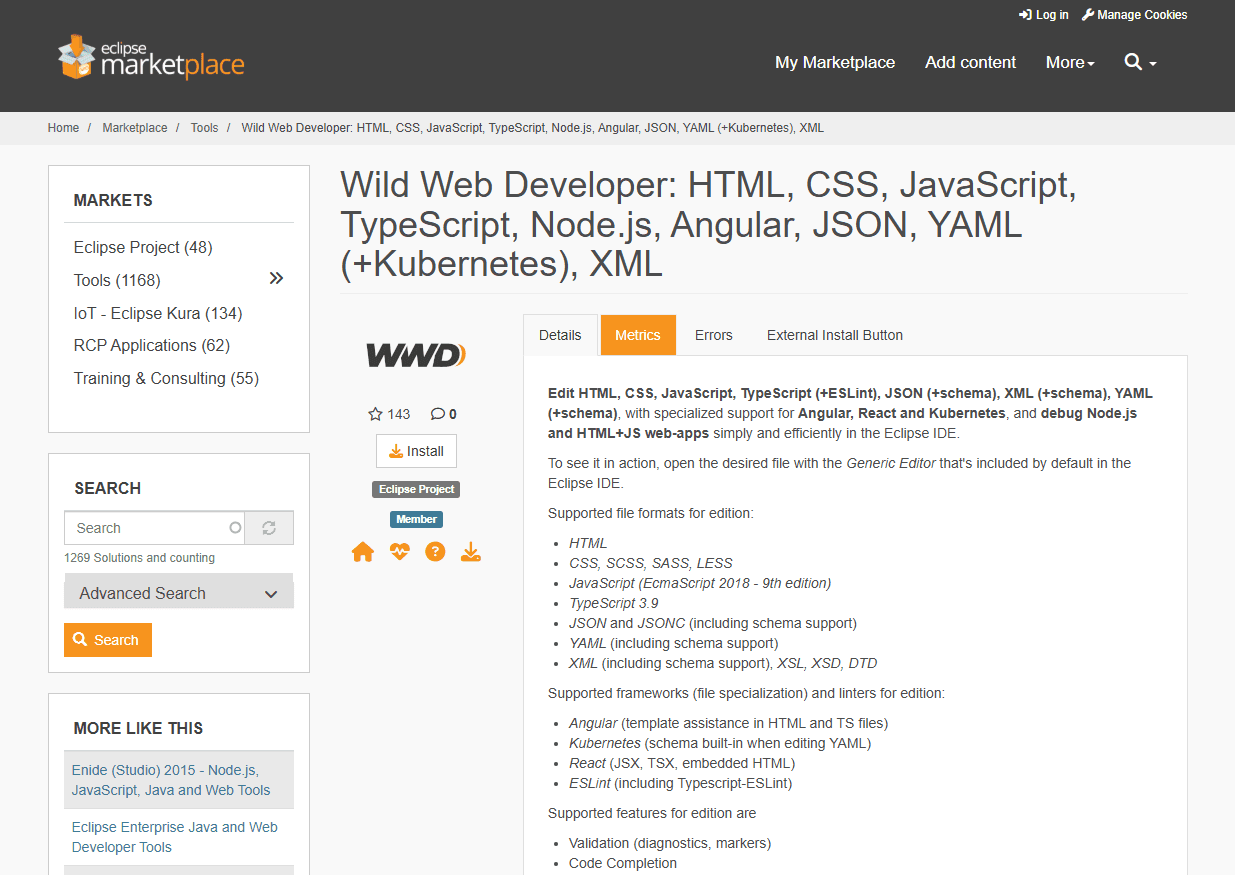 Wild Web Developer Eclipse Plugin