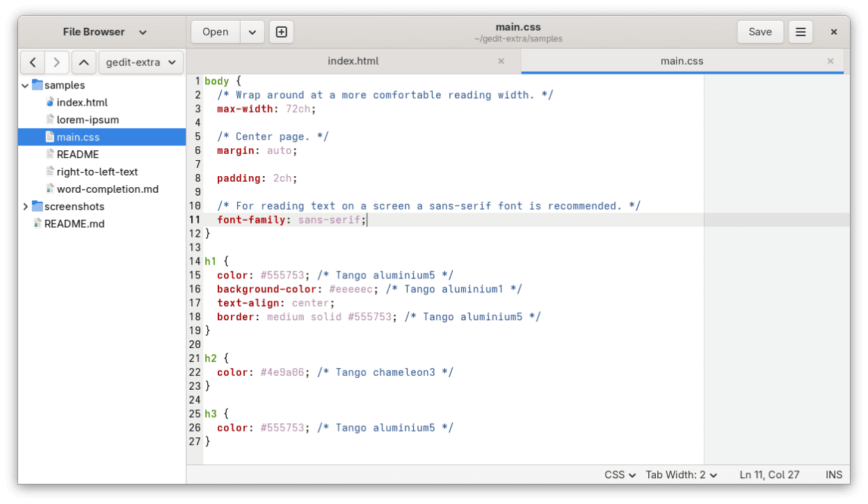 gedit JSON on Linux
