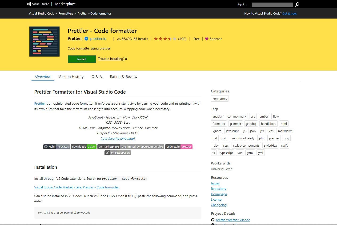 Prettier Extension VS Code