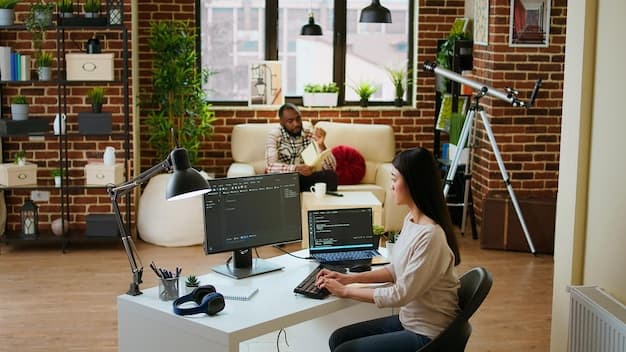 Messy wooden desk with coding tools and notes spread out for JSON project ideas